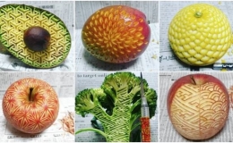 Nghệ thuật chạm khắc trái cây độc đáo của người Nhật