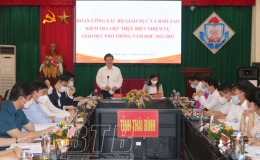 Đoàn công tác của Bộ Giáo dục và Đào tạo: Kiểm tra việc thực hiện nhiệm vụ giáo dục phổ thông năm học 2021-2022 tại Thái Bình