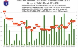 Ngày 29/10, thêm 4.899 ca mắc Covid-19 mới