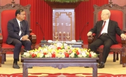 Tổng Bí thư Nguyễn Phú Trọng tiếp Đoàn đại biểu cấp cao Ban Đối ngoại Trung ương Đảng Nhân dân Campuchia