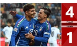Kết quả bàn thắng Italia vs Israel: 4-1 (Vòng bảng Nations League 2024/25)