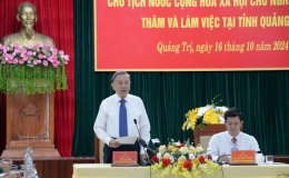 Tổng Bí thư, Chủ tịch nước Tô Lâm làm việc với Ban Thường vụ Tỉnh ủy Quảng Trị