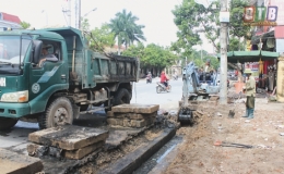 Thị trấn Diêm Điền chỉnh trang đường phố theo tiêu chí đô thị loại IV