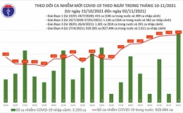 Ngày 2/11, thêm 5.637 ca mắc Covid-19 mới
