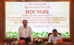 Đoàn kiểm tra của Bộ Chính trị làm việc tại Khánh Hòa