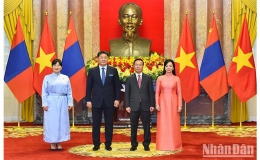 Chủ tịch nước Võ Văn Thưởng cùng Phu nhân chủ trì lễ đón Tổng thống Mông Cổ Ukhnaagiin Khurelsukh và Phu nhân