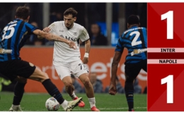 Kết quả bàn thắng Inter vs Napoli: 1-1 (Vòng 12 Serie A 2024/25)
