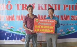 LĐLĐ huyện Quỳnh Phụ: Trao kinh phí hỗ trợ xây nhà mái ấm công đoàn cho đoàn viên có hoàn cảnh khó khăn