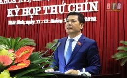 Phát biểu bế mạc kỳ họp thứ chín HĐND tỉnh khóa XVI của đồng chí Nguyễn Hồng Diên, Ủy viên Trung ương Đảng, Bí thư Tỉnh ủy, Chủ tịch HĐND tỉnh
