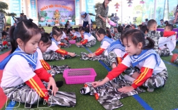 Ngày hội trải nghiệm bé tập làm chiến sĩ