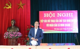 Lãnh đạo huyện Kiến Xương tiếp xúc, đối thoại với cán bộ, nhân dân xã Minh Quang