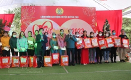 Liên đoàn Lao động huyện Quỳnh Phụ: Tổ chức “Tết sum vầy – Xuân gắn kết” năm 2023
