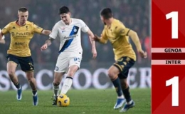 Kết quả Genoa 1-1 Inter: Chia điểm đáng tiếc