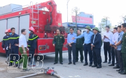 Kiểm tra công tác cứu hộ, cứu nạn và khắc phục sự cố vụ tai nạn lao động tại thị trấn Diêm Điền