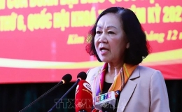 Thường trực Ban Bí thư Trương Thị Mai tiếp xúc cử tri tại huyện Kim Bôi