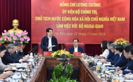 Chủ tịch nước Lương Cường: Công tác đối ngoại góp phần bảo đảm môi trường hòa bình, ổn định phát triển đất nước