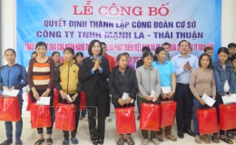 Ra mắt Công đoàn cơ sở Công ty TNHH Mạnh La - Thái Thuận