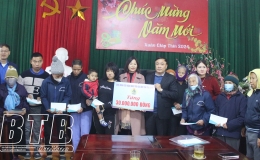 Đại diện Công đoàn Ngân hàng Việt Nam tại Thái Bình: Thăm, tặng quà thương binh, bệnh binh và Làng trẻ em SOS