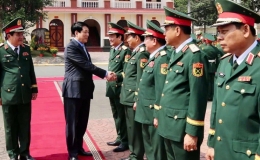 Chủ tịch nước Lương Cường thăm chúc Tết cán bộ, chiến sĩ Quân khu 9
