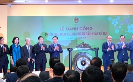 Thủ tướng đánh cồng khai trương phiên giao dịch chứng khoán đầu Xuân Kỷ Hợi 2019