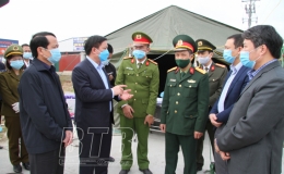 Đồng chí Phó Bí thư Tỉnh ủy, Chủ tịch UBND tỉnh kiểm tra công tác phòng, chống dịch Covid-19 tại huyện Quỳnh Phụ