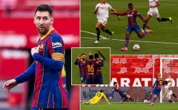 Sevilla 0-2 Barcelona: Messi tỏa sáng