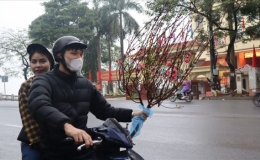 Rằm tháng Giêng miền Bắc mưa bay kèm sương mù bao phủ