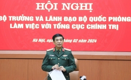 Bộ trưởng Phan Văn Giang và lãnh đạo Bộ Quốc phòng làm việc với Tổng cục Chính trị