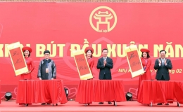 Chủ tịch nước Võ Văn Thưởng dự khai bút đầu xuân tại Hà Nội