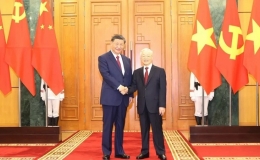 Tổng Bí thư Nguyễn Phú Trọng và Tổng Bí thư, Chủ tịch nước Trung Quốc Tập Cận Bình trao đổi Thư chúc mừng năm mới