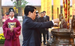 Chủ tịch nước Lương Cường chủ trì Lễ dâng hương khai Xuân tại Hoàng thành Thăng Long