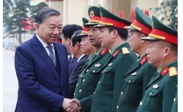 Tổng Bí thư Tô Lâm thăm và làm việc tại Lữ đoàn Tên lửa 490