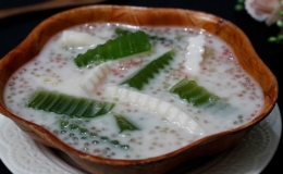 Chè thạch lá dứa dừa non