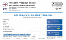 Công ty Điện lực Thái Bình áp dụng mẫu hóa đơn điện tử mới