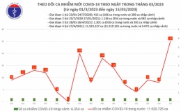 Cả nước có 25 ca mắc COVID-19 trong ngày 15/3