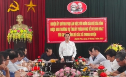 Huyện ủy Quỳnh Phụ: Làm việc với đoàn cán bộ của tỉnh được phân công về dự sinh hoạt với chi bộ, đảng bộ các xã trong huyện