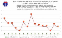 Ngày 1/3, ca mắc mới Covid-19 trên cả nước giảm nhẹ