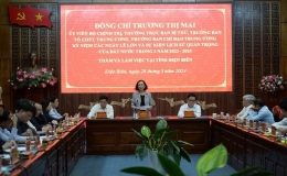 Đồng chí Trương Thị Mai làm việc với Ban Thường vụ Tỉnh ủy Điện Biên