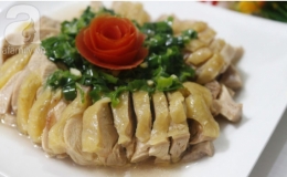 Gà hấp mỡ hành