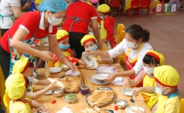 Trường Mầm non xã Vũ An tổ chức chuyên đề trải nghiệm bé làm nội trợ năm học 2018-2019