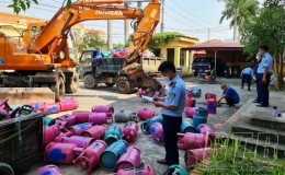 Cục Quản lý thị trường tỉnh: Xử lý tiêu hủy 261 chai LPG không đủ điều kiện lưu thông