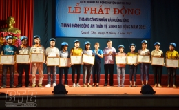 Liên đoàn Lao động huyện Quỳnh Phụ: Phát động tháng công nhân và tháng hành động an toàn, vệ sinh lao động năm 2022