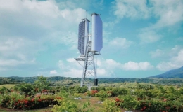Turbine gió trục dọc biến bão thành điện