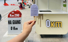 Độc đáo que kem hình cột mốc Hà Giang