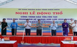 Thủ tướng Phạm Minh Chính dự khởi công công trình tôn tạo Di tích Khu Trung tâm đề kháng Him Lam, lễ gắn biển đường Phạm Văn Đồng