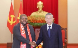Tổng Bí thư Tô Lâm tiếp Tổng Thư ký Đảng Mặt trận giải phóng Mozambique