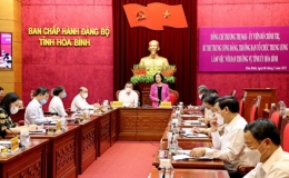 Đồng chí Trương Thị Mai làm việc tại Hòa Bình