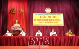 Tiếp xúc cử tri với người ứng cử đại biểu Quốc hội khóa XV tại huyện Đông Hưng