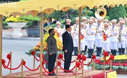 Chủ tịch nước Lương Cường chủ trì Lễ đón cấp Nhà nước Tổng thống Sri Lanka Anura Kumara Dissanayaka