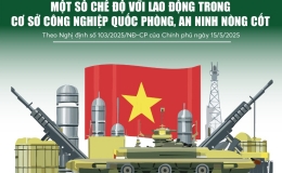 Infographics: Một số chế độ với lao động trong cơ sở công nghiệp quốc phòng, an ninh nòng cốt